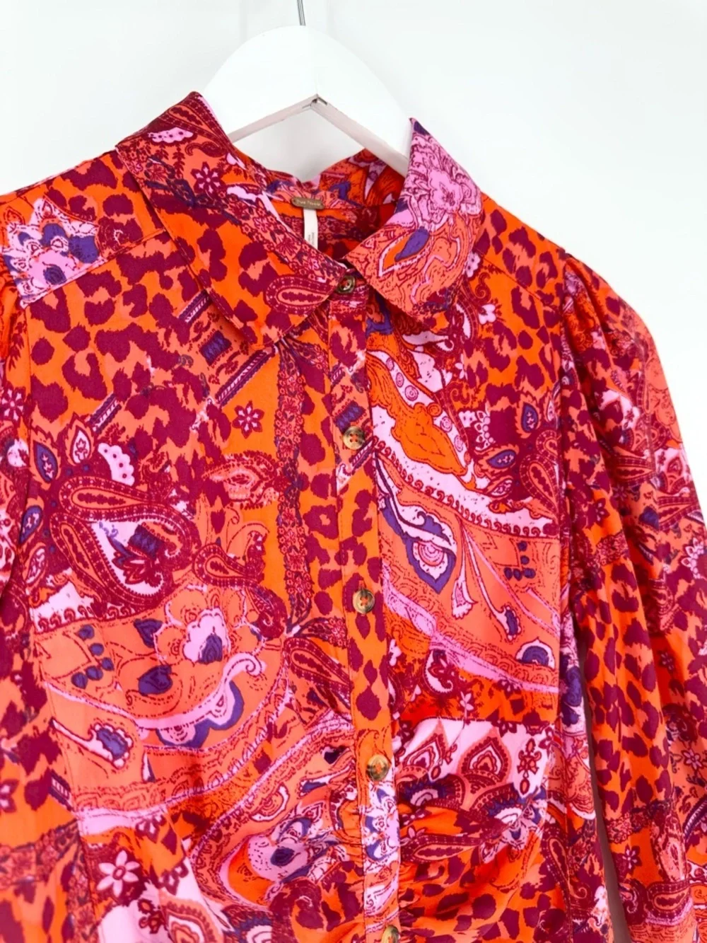 Free People Bianca Printed Blouse Top
